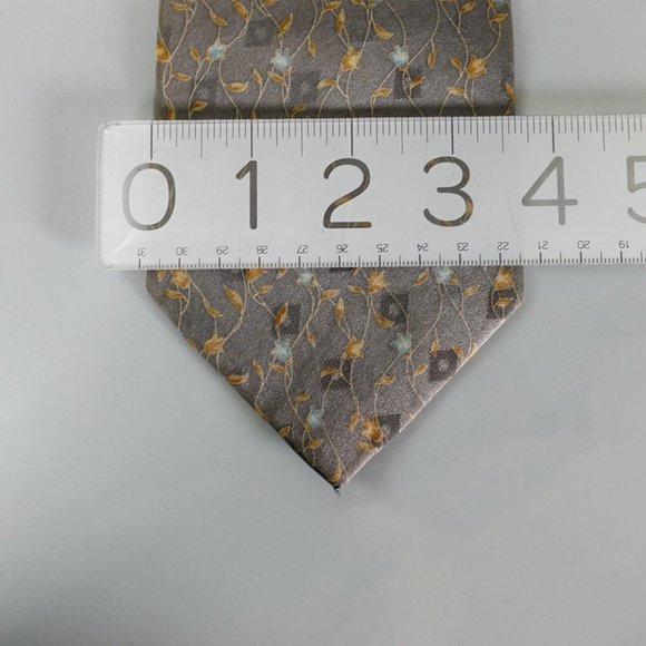 Marelli Duo Accessories Neck Tie Mens Gray Floral Silk Vine Garden